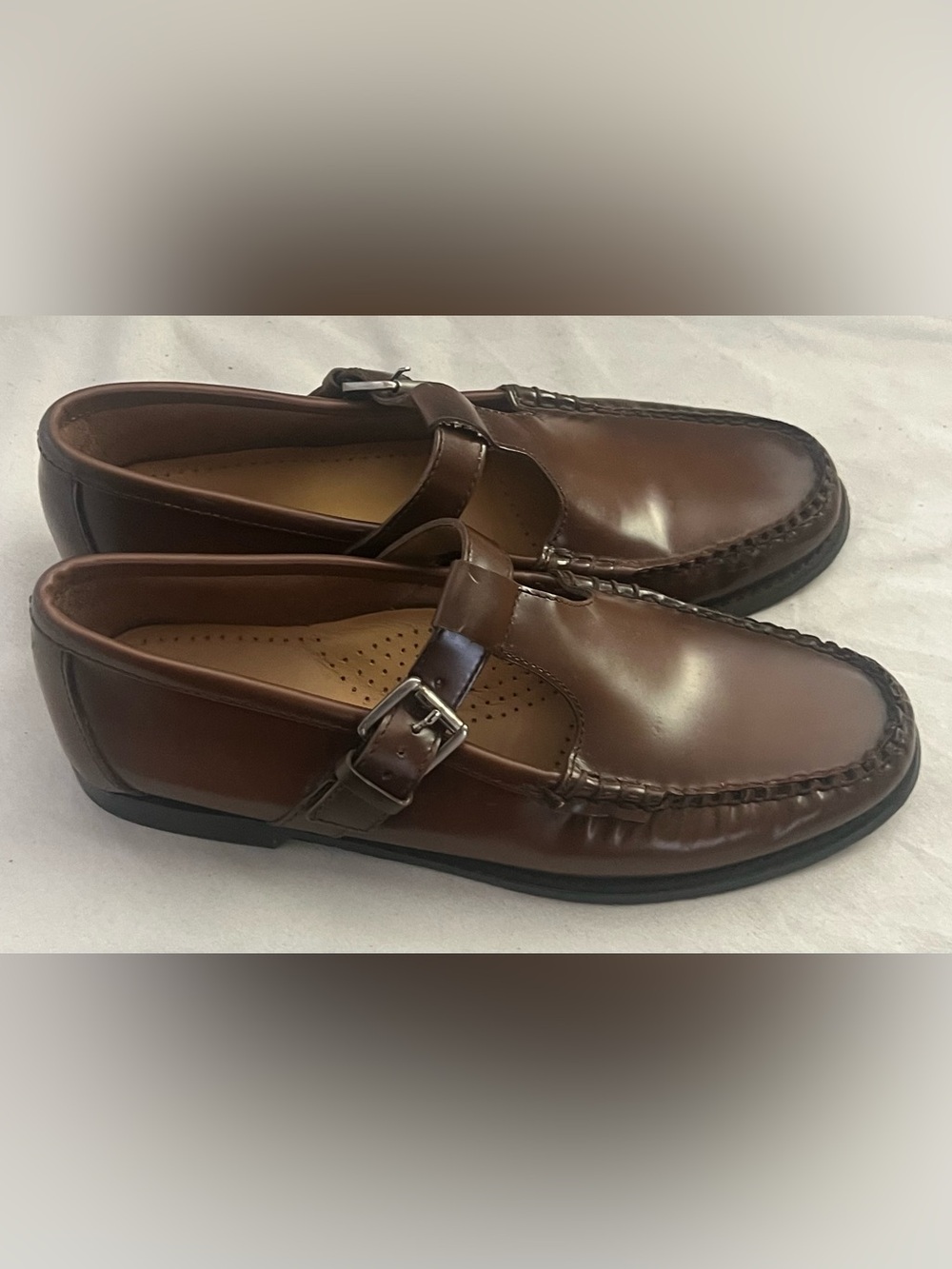 G. H. BASS WEEJUNS MARYJANE SLIP ON BROWN LEATHER LOAFER SHOES US 8 $215 - Picture 3 of 10